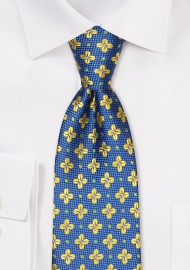 Foulard Designer Tie in Royal and Orange