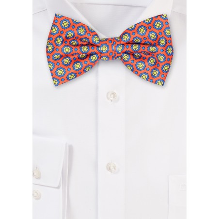 Bright Summer Bow Tie in Orange and Pink