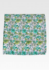 Floral Hanky in Olive, Sage, and White