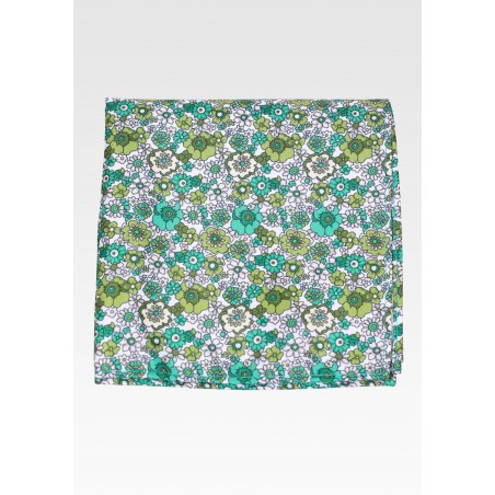 Floral Hanky in Olive, Sage, and White