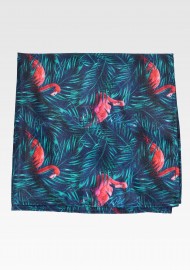 Pocket Squares with Ferns and Flamingos