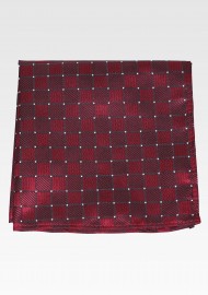 Cabernet Red Woven Check Pocket Square