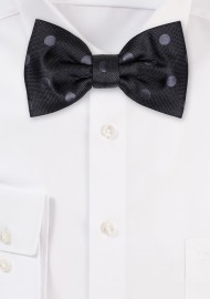 Black and Gray Polka Dot Bow Tie