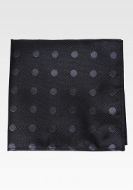 Black and Charcoal Polka Dot Pocket Square