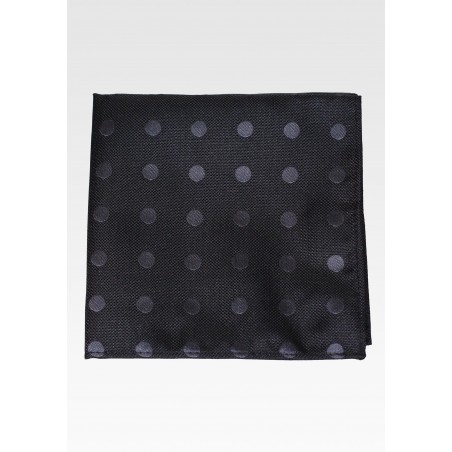 Black and Charcoal Polka Dot Pocket Square