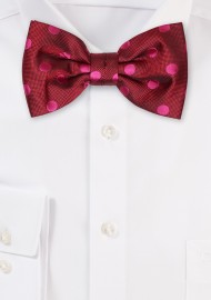 Red and Pink Polka Dot Bowtie