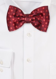 Woven Floral Bowtie in Red and Cherry