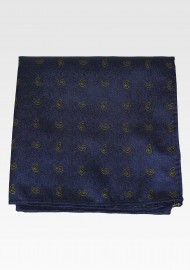 Teal and Olive Paisley Pocket Square