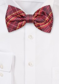 Checkered Bowtie in Reds and Gold