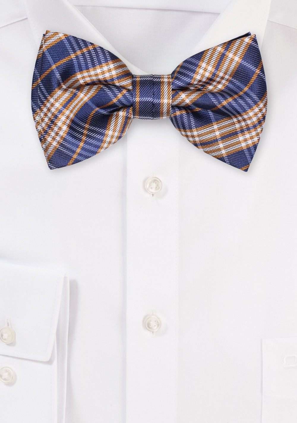 Checkered Bowtie in Navy and Gold