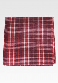Red and White Tartan Check Pocket Square