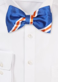 Striped Bowtie in Blue, Orange, White