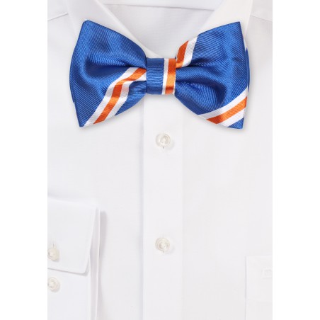 Striped Bowtie in Blue, Orange, White