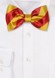 Striped Bowtie in Cherry Red and Gold