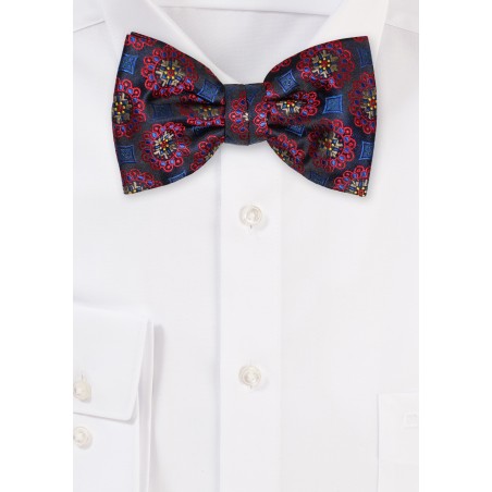 Medallion Bowtie in Purple and Blues