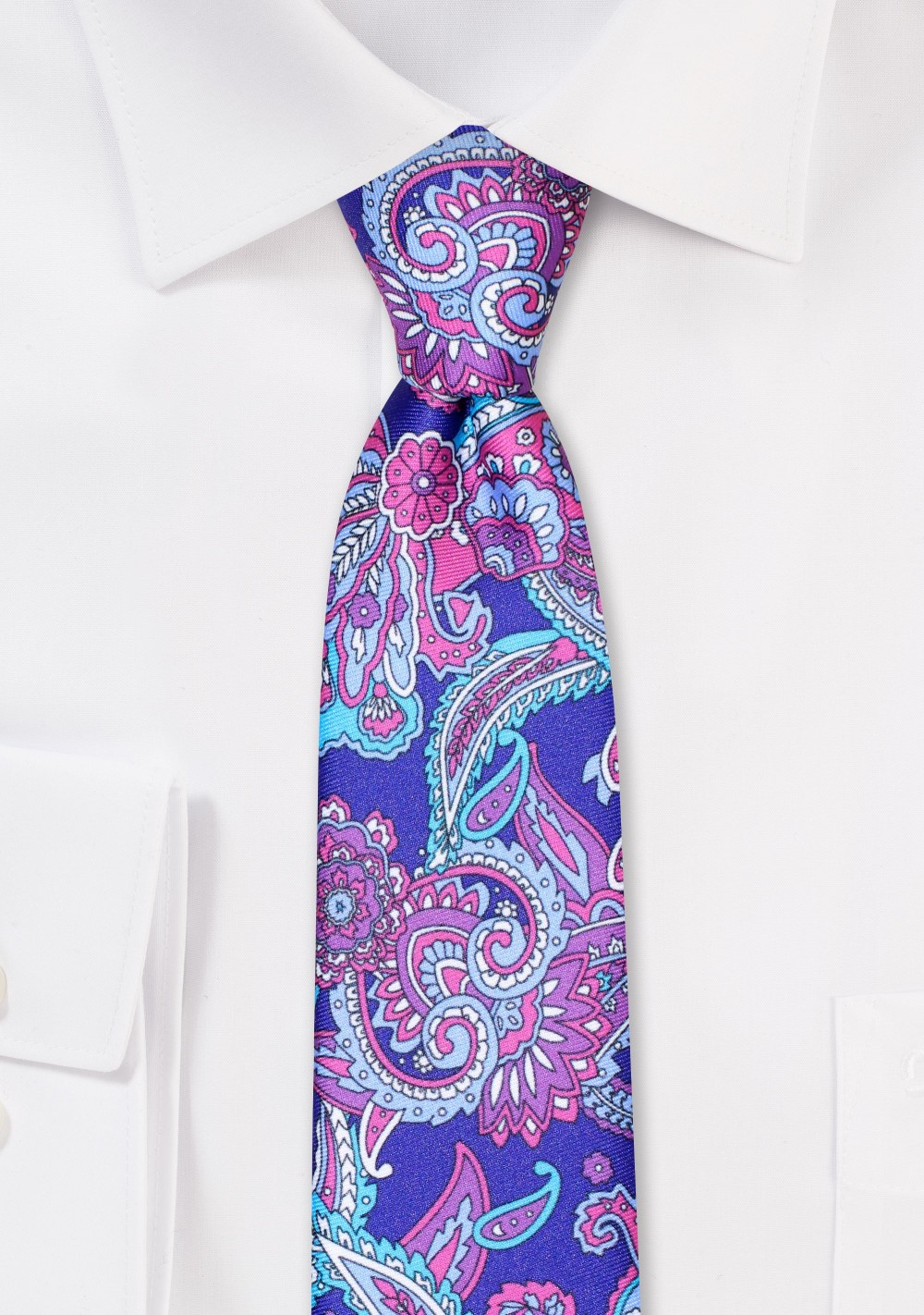 Bright Purple Paisley Skinny Tie