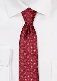 Cherry Floral Tie in Skinny Width