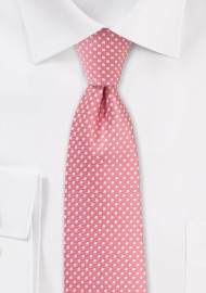 Light Coral Pink Pin Dot Tie