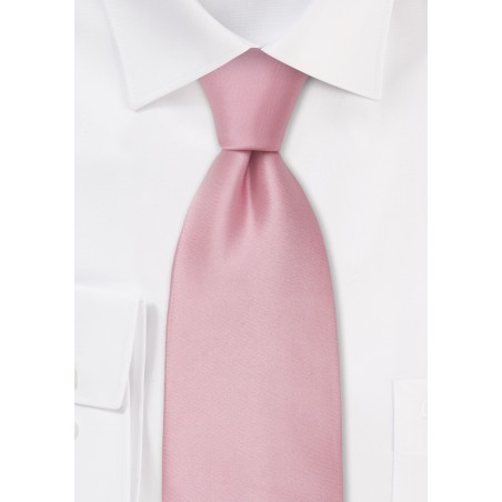 Light Pink Silk Necktie in XL Size