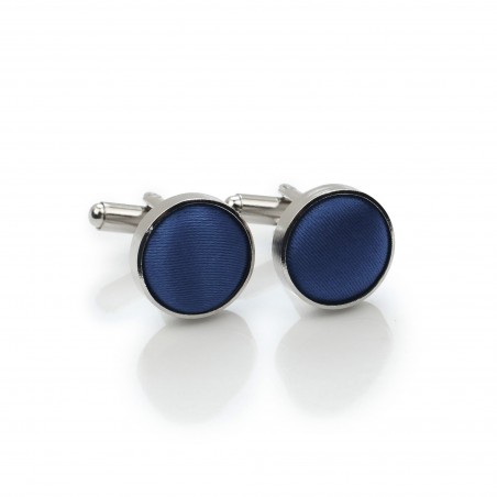 Silver and Royal Blue Cufflink Studs