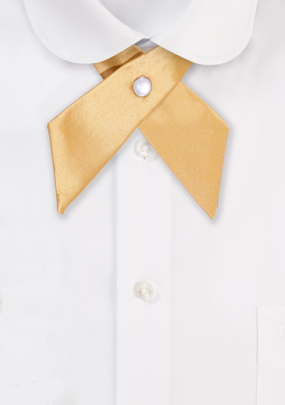 Golden Solid Satin Cross Tie