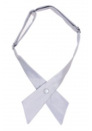 Solid Satin Cross Tie in Silver