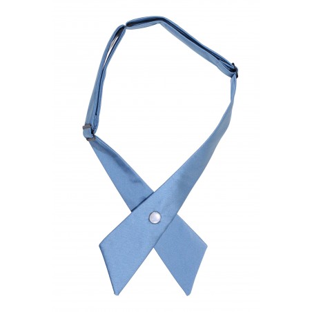 Solid Satin Cross Tie in Steel Blue