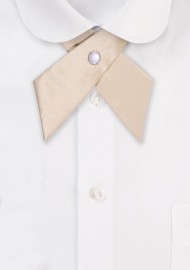 Solid Satin Cross Tie in Champagne