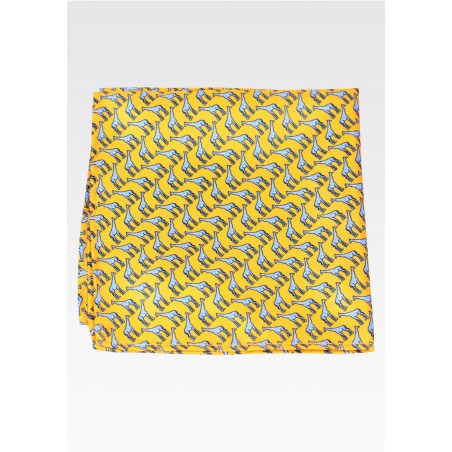 Yellow Giraffe Print Pocket Square