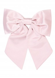 Hair Bow in Solid Blush Pink Front