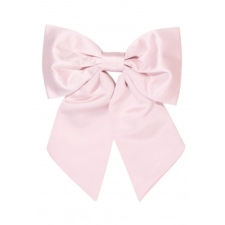 Hair Bow in Solid Blush Pink Front