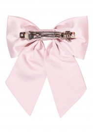 Hair Bow in Solid Blush Pink Back Clip