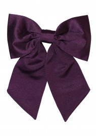 Hair Bow in Solid Berry Satin Front