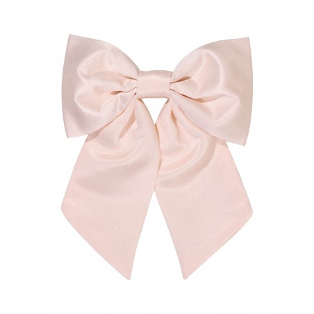 Hair Bow in Solid Antique Blush Front