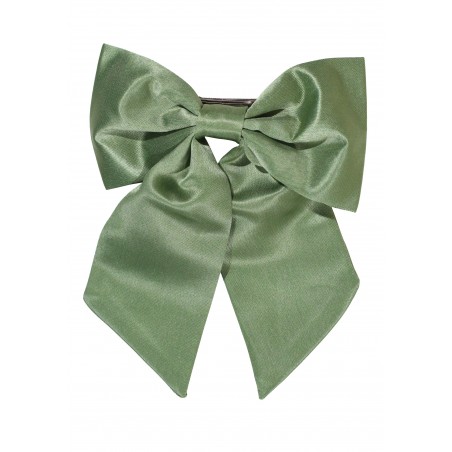 Hair Bow in Solid Moss Green Front