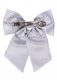 Hair Bow in Solid Silver Back Clip