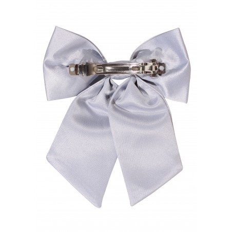 Hair Bow in Solid Silver Back Clip