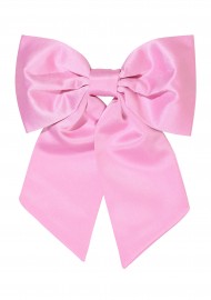 Hair Bow in Solid Pink Front