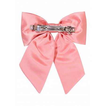 Hair Bow in Bellini Pink Back Clip