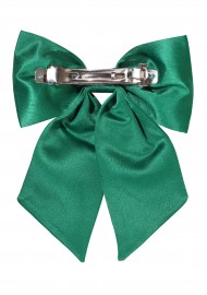 Hair Bow in Emerald Green Back Clip