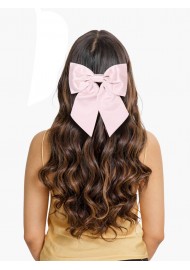 Hair Bow in Solid Blush Pink Front Styled Woman's Hair Clip