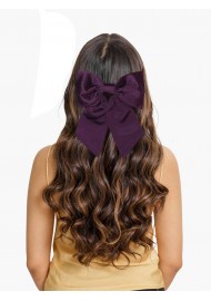 Hair Bow in Solid Berry Satin Front Women's Hair Clip