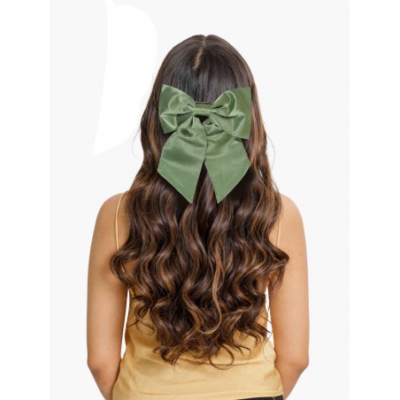 Hair Bow in Solid Moss Green Women's Hair Clip