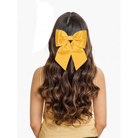 Hair Bow in Solid Amber Gold Women's Hair Clip