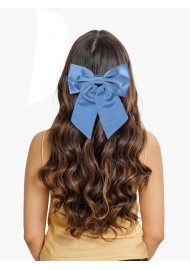 Hair Bow in Solid Steel Blue Women's Hair Clip