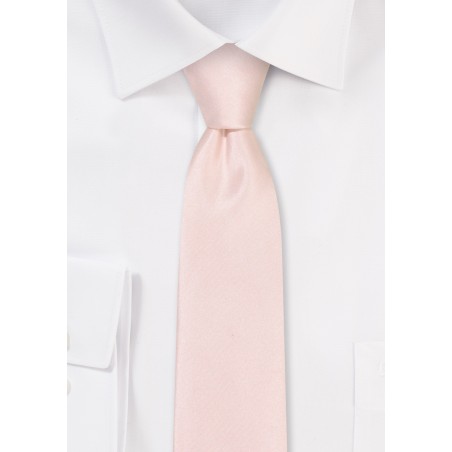 Solid Satin Skinny Tie in Antique Blush