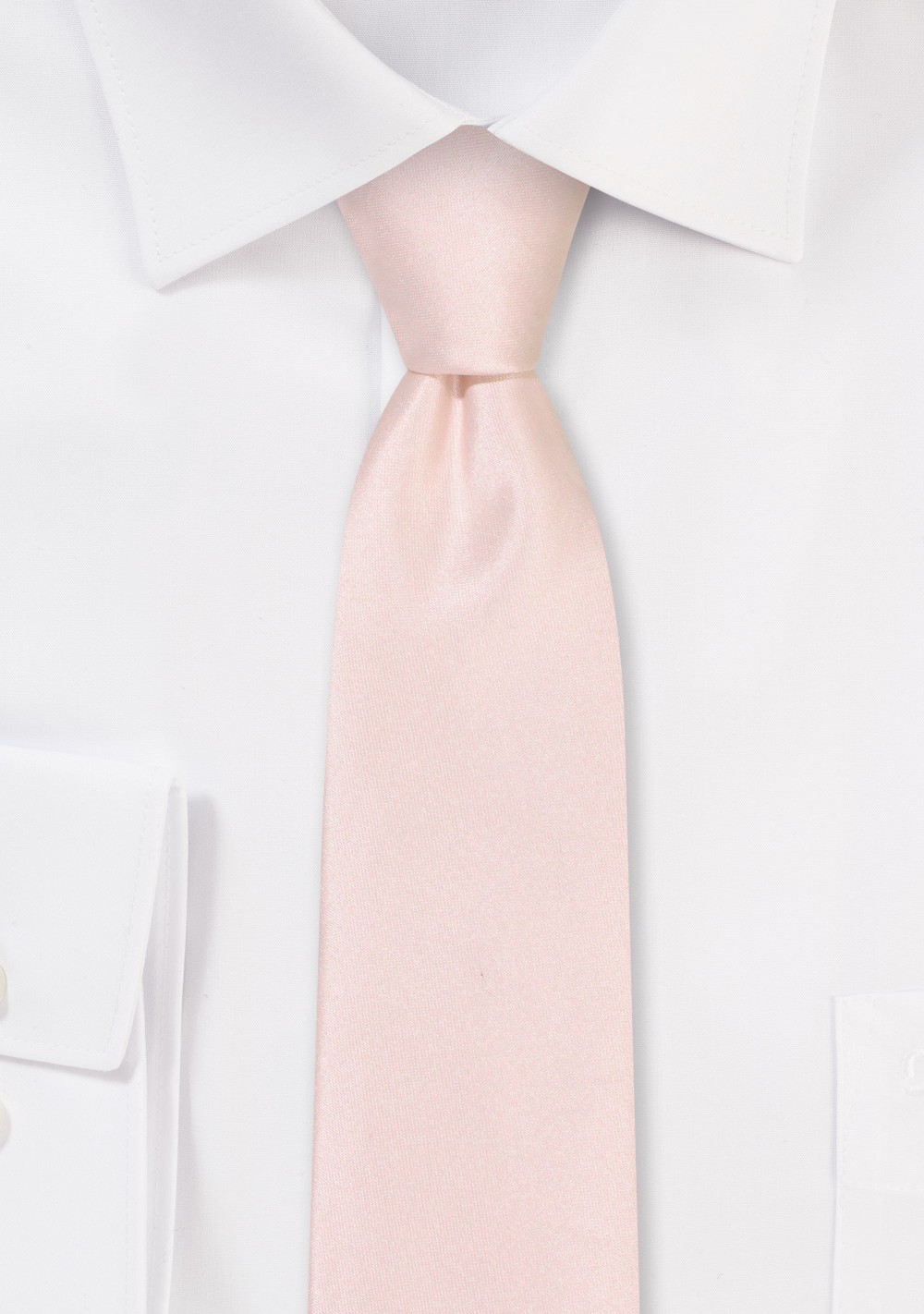 Solid Satin Skinny Tie in Antique Blush