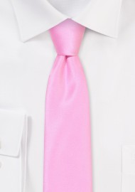 Solid Satin Skinny Tie in Pink