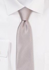 Solid Satin Skinny Tie in Sterling