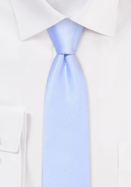Solid Satin Skinny Tie in Ice Blue